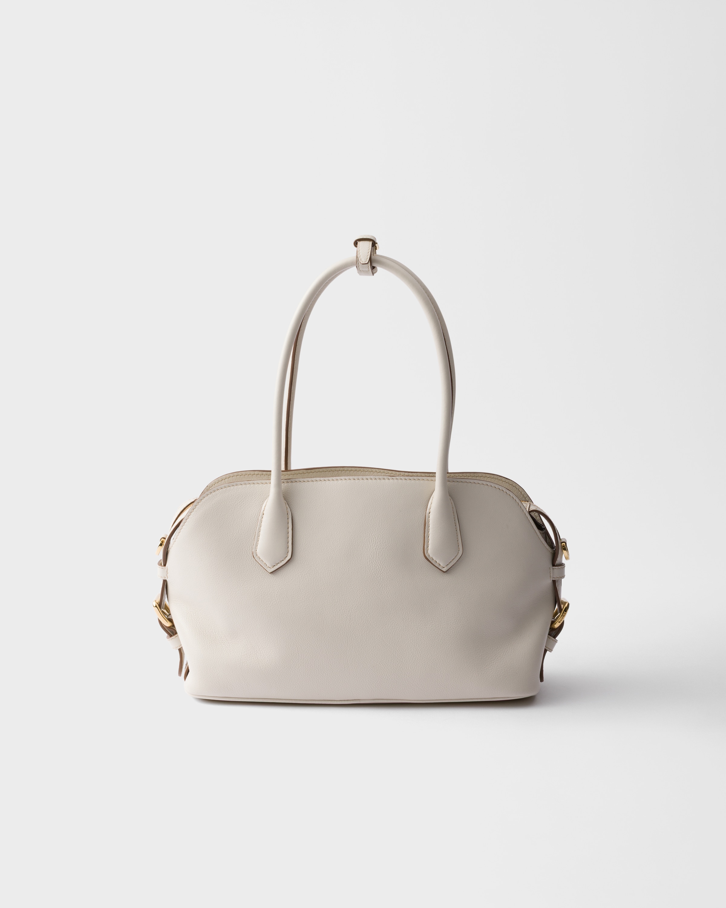 Chalk White Prada Signet medium leather tote bag | PRADA - United