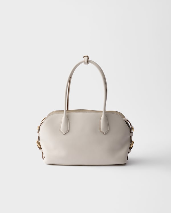Medium leather tote bag - Chalk White Medium leather tote bag - Chalk White