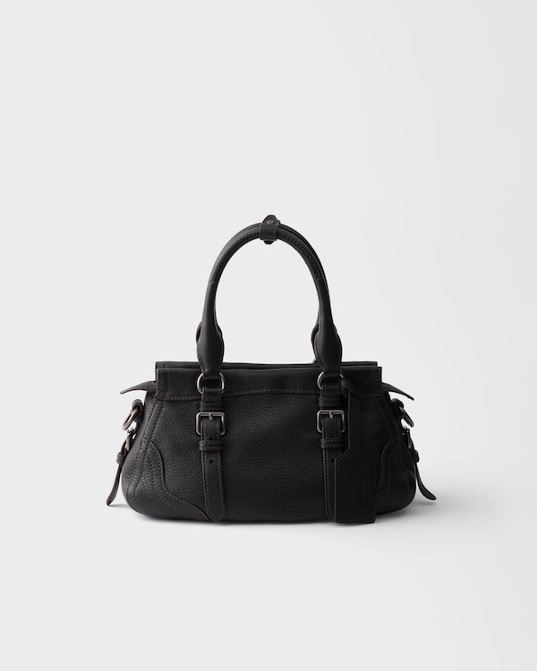 Large leather tote bag - Black Large leather tote bag - Black