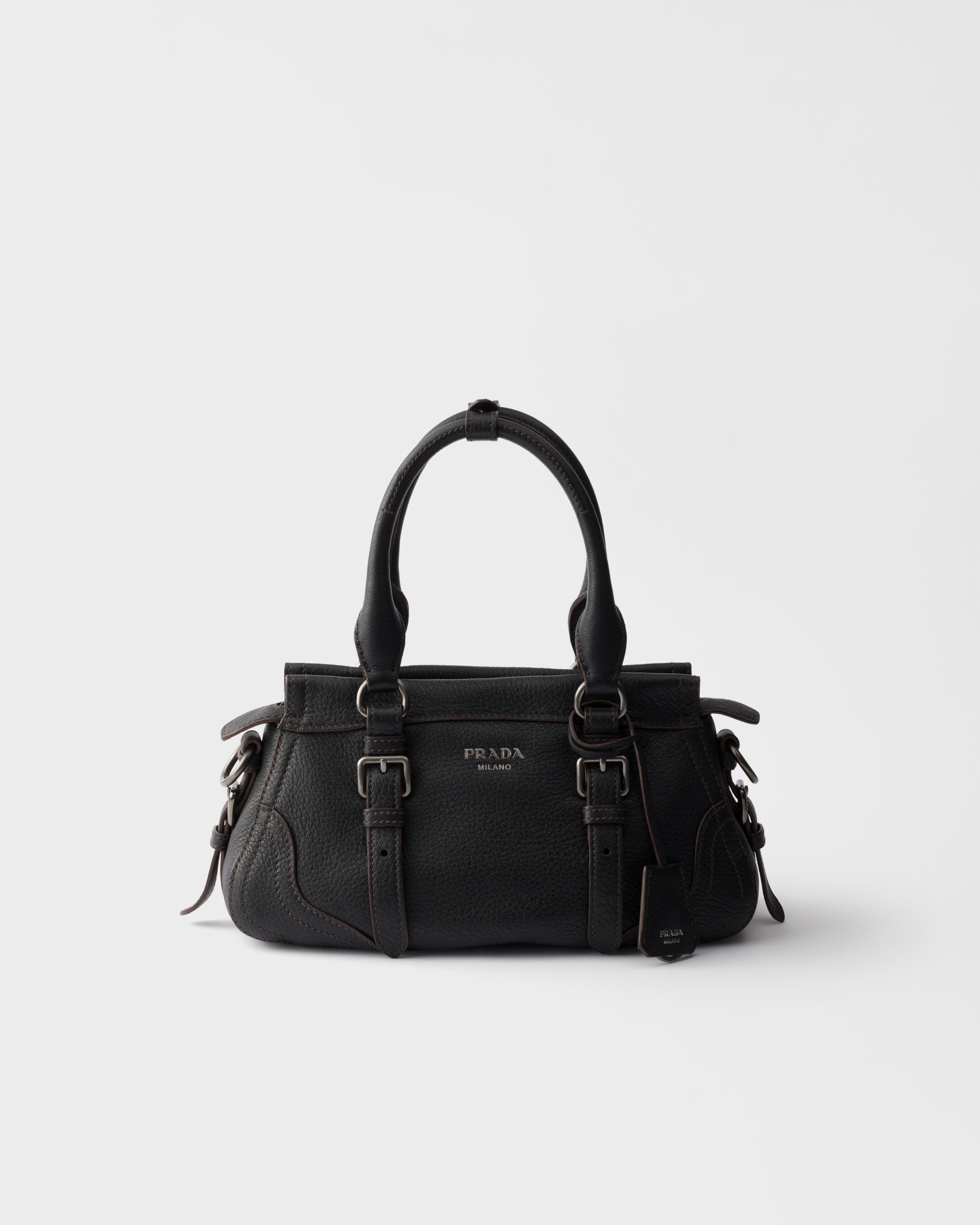 Black Large Leather Tote Bag | PRADA - United States