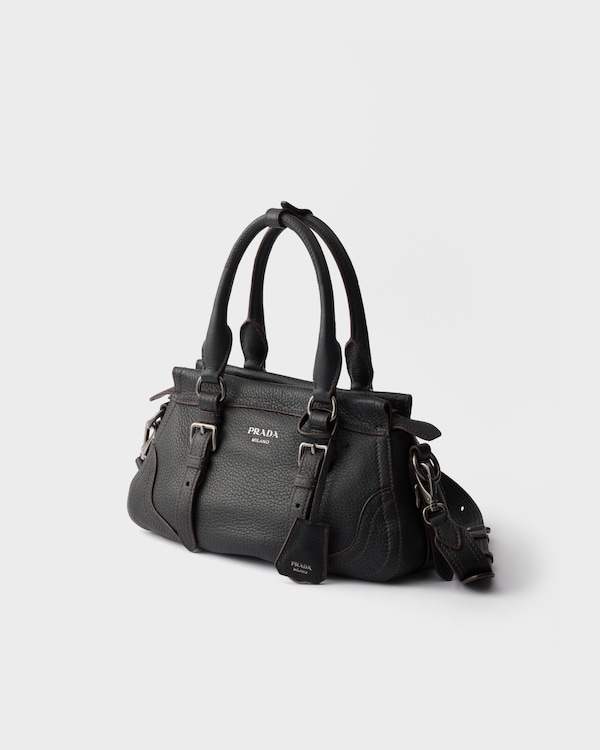 Large leather tote bag - Black Large leather tote bag - Black