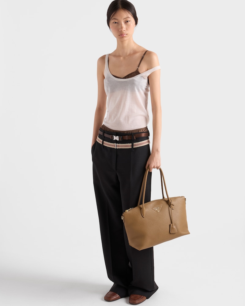 Large leather tote bag