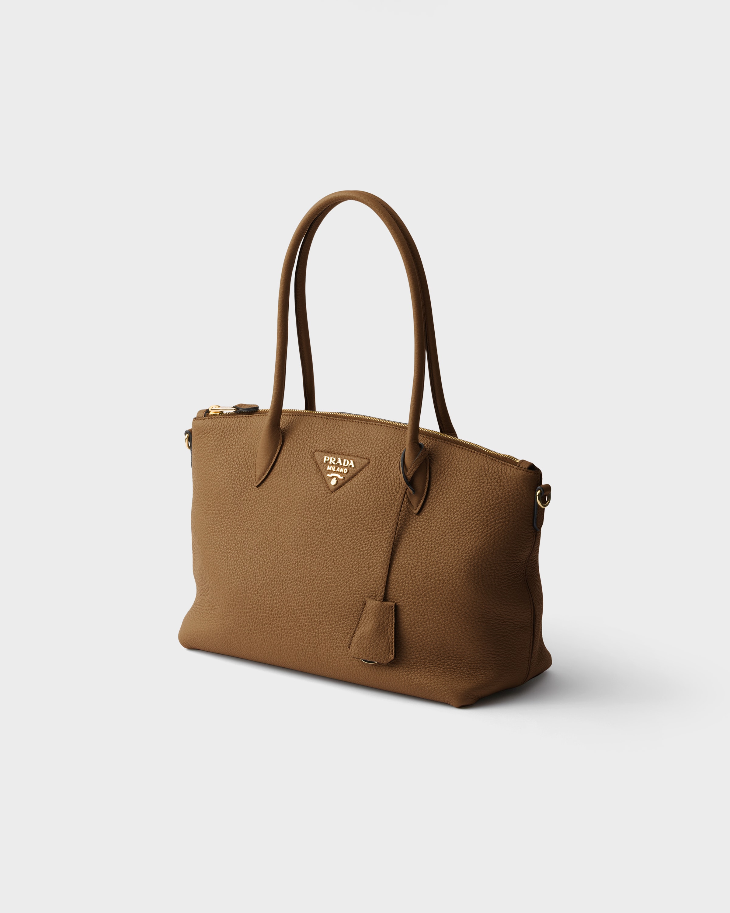 Caramel Large leather tote bag | PRADA - United States