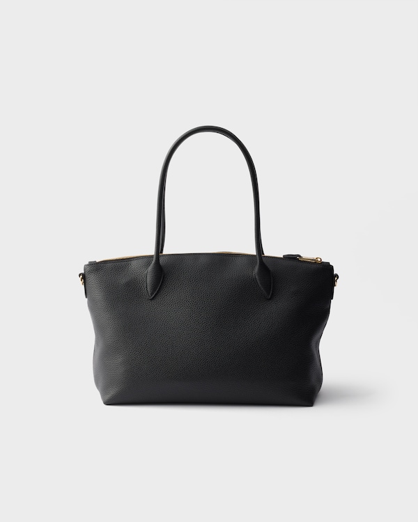 Large leather tote bag - Black Large leather tote bag - Black