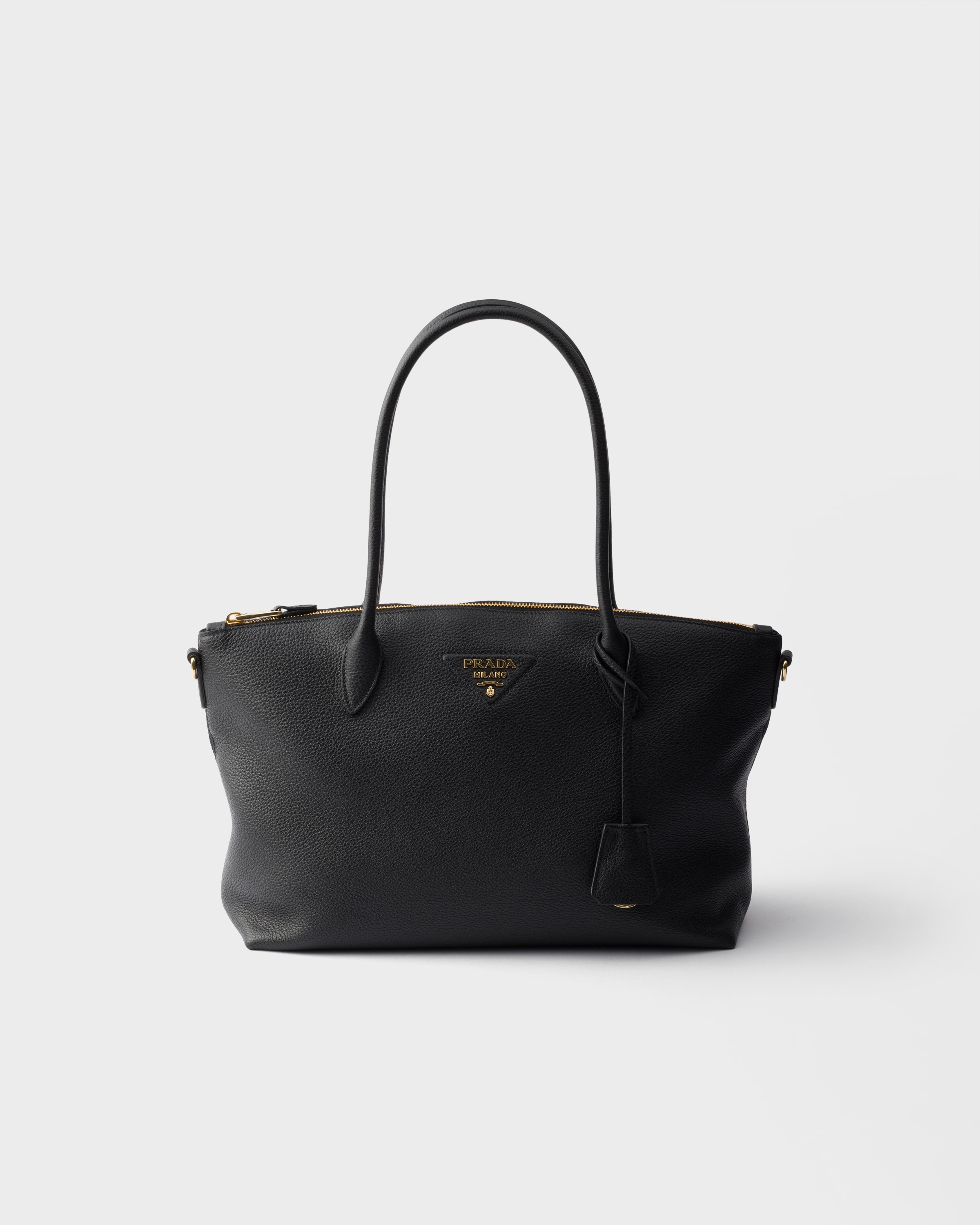Black Large Leather Tote Bag | PRADA