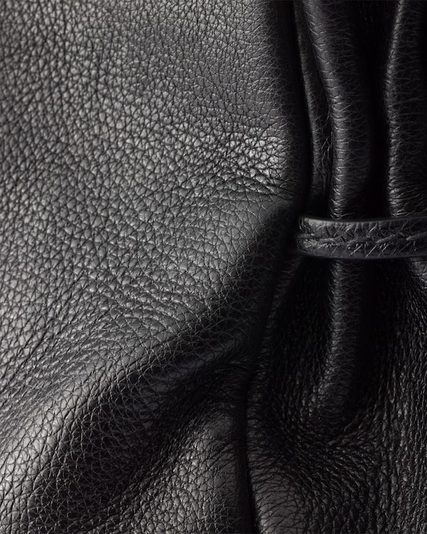 Medium antiqued leather tote bag - Black Medium antiqued leather tote bag - Black