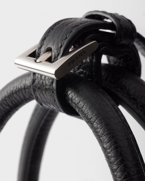 Medium antiqued leather tote bag - Black Medium antiqued leather tote bag - Black