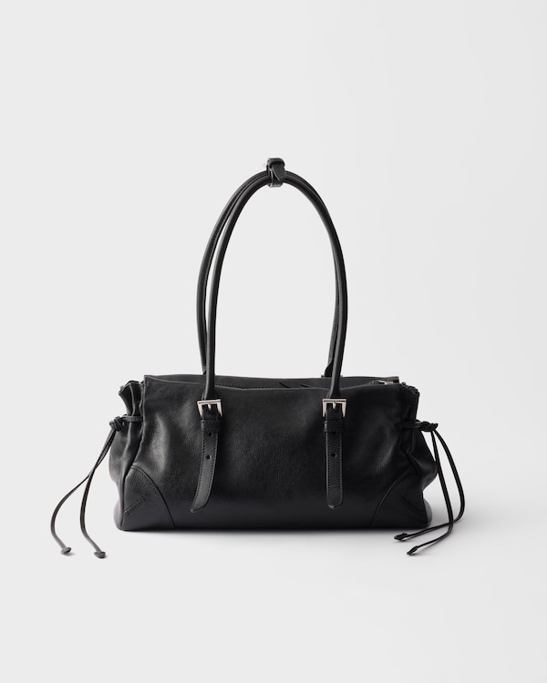 Prada Bonnie medium antiqued leather tote bag - Black Prada Bonnie medium antiqued leather tote bag - Black