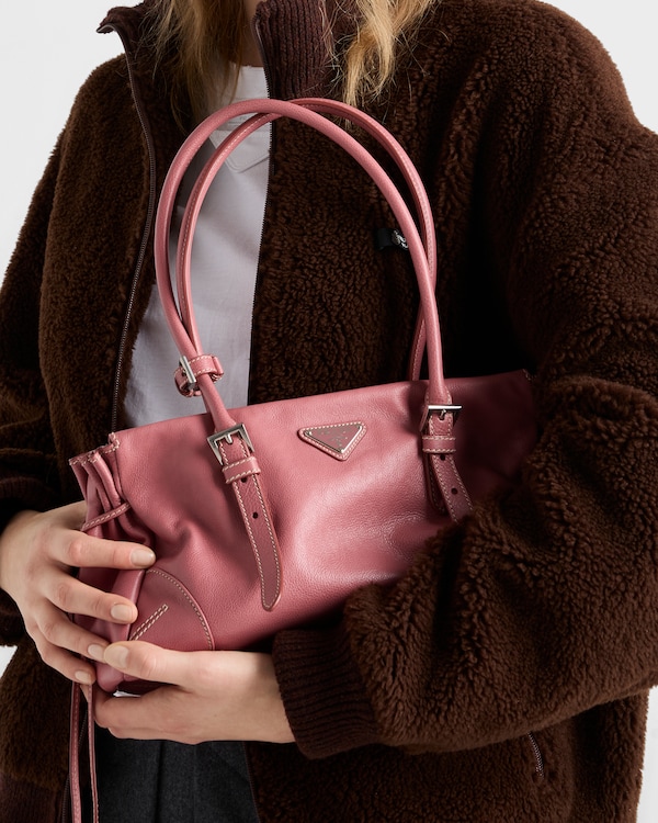 Medium antiqued leather tote bag - Lotus Pink Medium antiqued leather tote bag - Lotus Pink