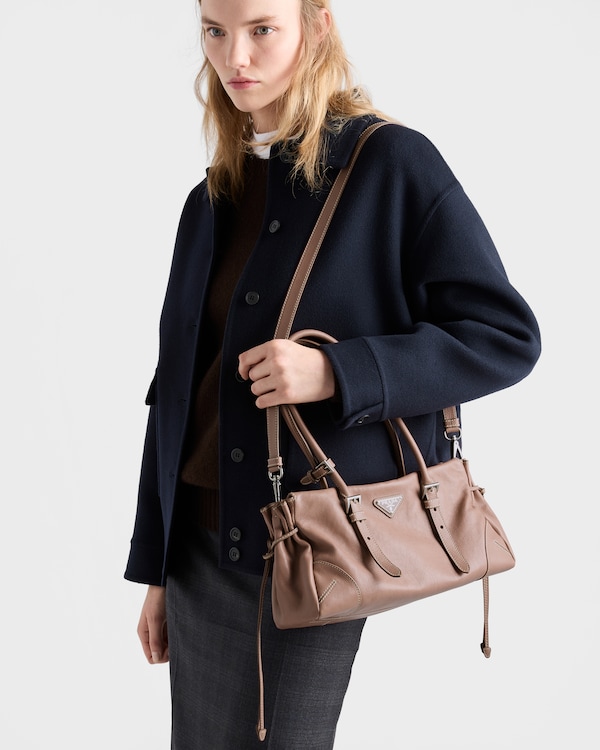 Prada Bonnie medium antiqued leather tote bag - Chestnut Brown Prada Bonnie medium antiqued leather tote bag - Chestnut Brown