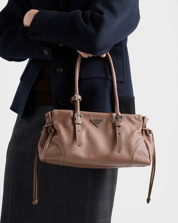 Prada Bonnie medium antiqued leather tote bag - Chestnut Brown Prada Bonnie medium antiqued leather tote bag - Chestnut Brown