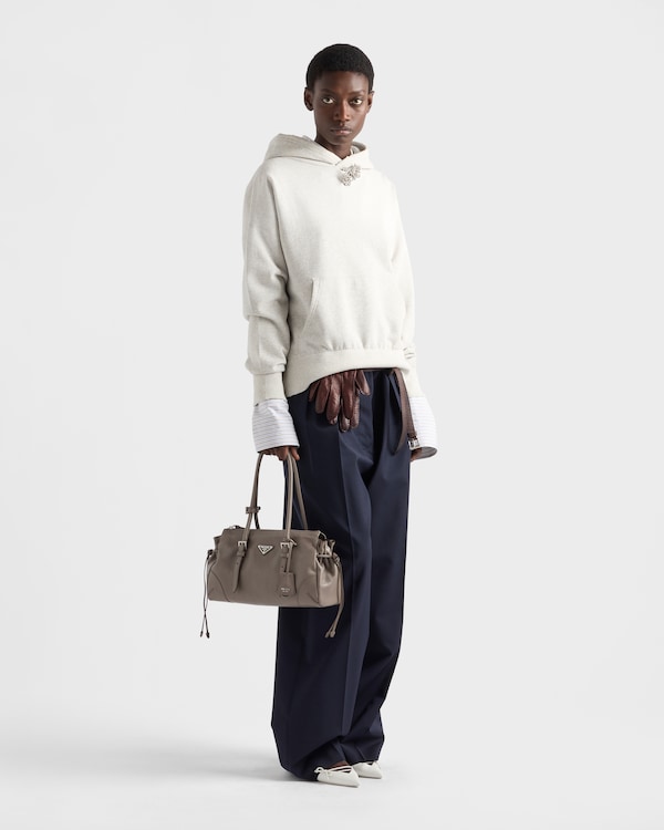 Prada Bonnie medium antiqued leather tote bag - Clay Gray Prada Bonnie medium antiqued leather tote bag - Clay Gray
