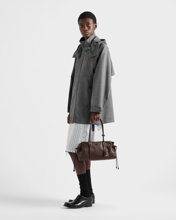 Prada Bonnie medium antiqued leather tote bag - Cocoa Prada Bonnie medium antiqued leather tote bag - Cocoa