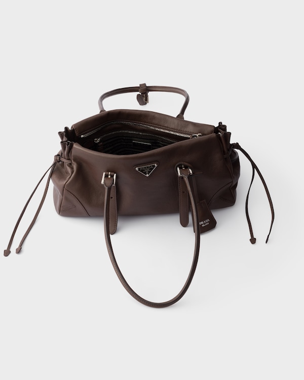 Prada Bonnie medium antiqued leather tote bag - Cocoa Prada Bonnie medium antiqued leather tote bag - Cocoa