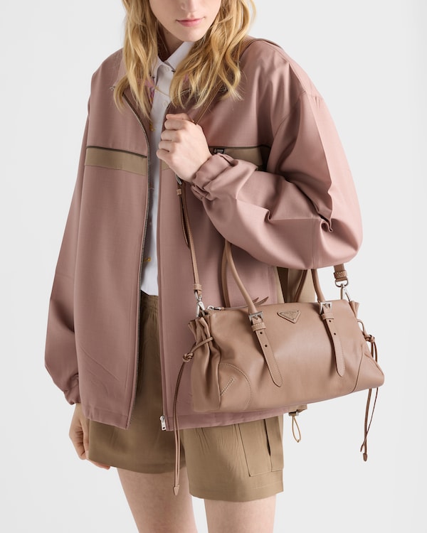 Prada Bonnie medium antiqued leather tote bag - Cameo Prada Bonnie medium antiqued leather tote bag - Cameo