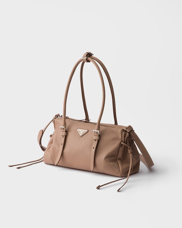 Prada Bonnie medium antiqued leather tote bag - Cameo Prada Bonnie medium antiqued leather tote bag - Cameo