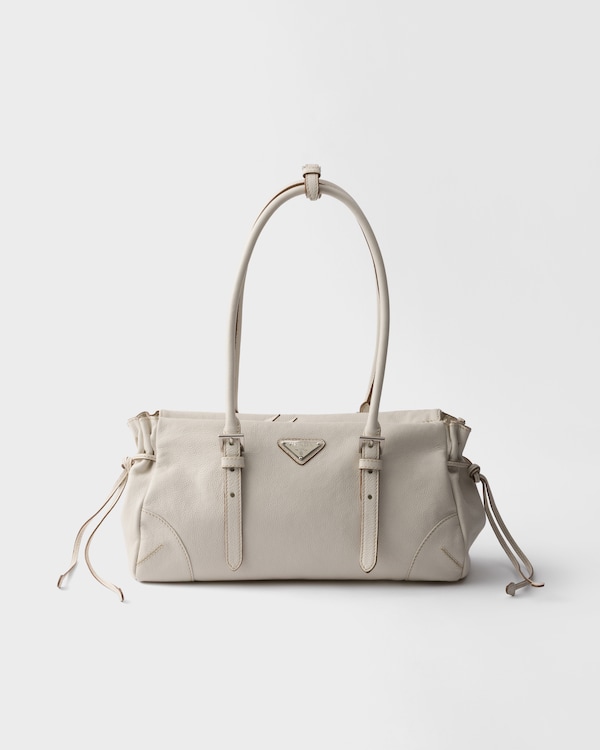 Prada Bonnie medium antiqued leather tote bag - Chalk White Prada Bonnie medium antiqued leather tote bag - Chalk White