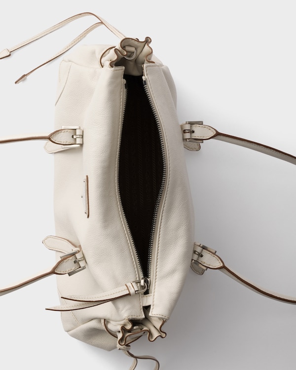 Prada Bonnie medium antiqued leather tote bag - Chalk White Prada Bonnie medium antiqued leather tote bag - Chalk White