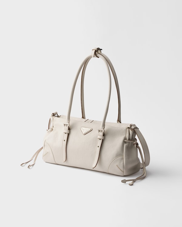 Prada Bonnie medium antiqued leather tote bag - Chalk White Prada Bonnie medium antiqued leather tote bag - Chalk White