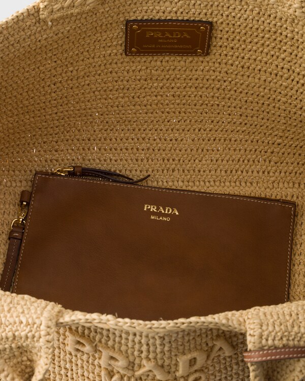 حقيبة تسوّق كروشيه كبيرة بتفاصيل من الجلد - طبيعي حقيبة تسوّق كروشيه كبيرة بتفاصيل من الجلد - طبيعي