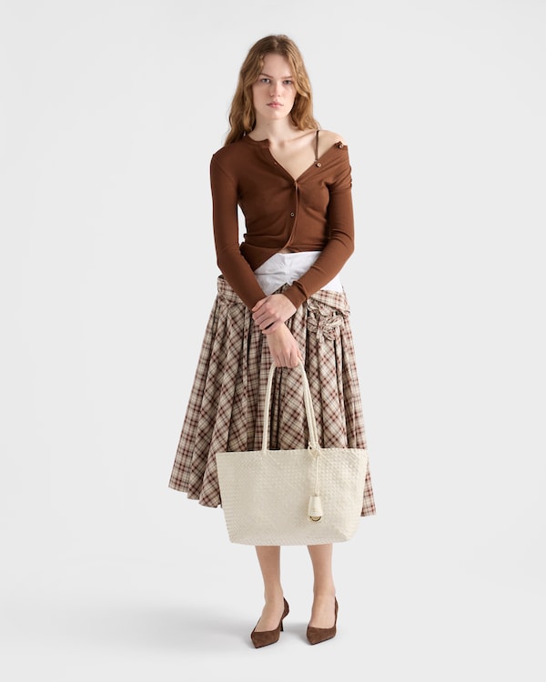 Large leather tote bag - White Large leather tote bag - White