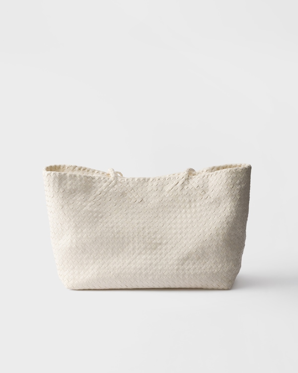 Large leather tote bag - White Large leather tote bag - White