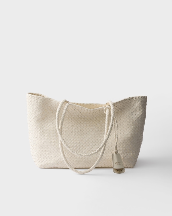 Large leather tote bag - White Large leather tote bag - White