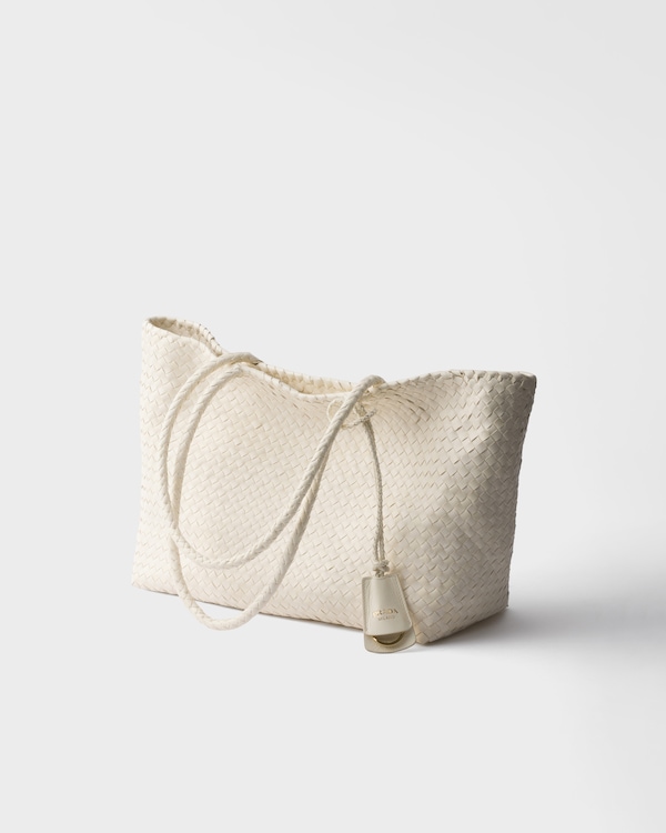 Large leather tote bag - White Large leather tote bag - White