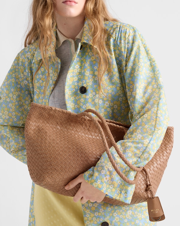 Large leather tote bag - Sand Beige Large leather tote bag - Sand Beige