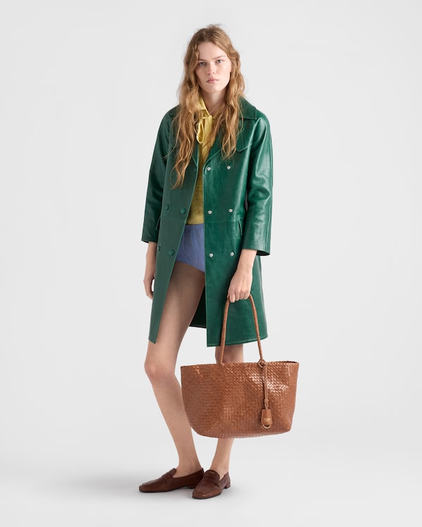 Large leather tote bag - Cognac Large leather tote bag - Cognac