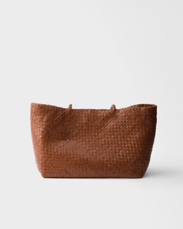 Large leather tote bag - Cognac Large leather tote bag - Cognac