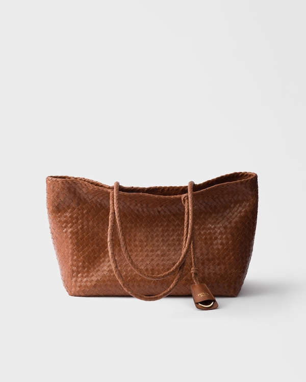 Large leather tote bag - Cognac Large leather tote bag - Cognac