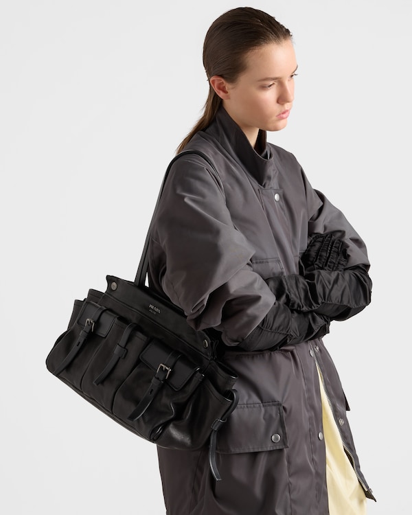 Prada Route large leather tote bag - Negro Prada Route large leather tote bag - Negro