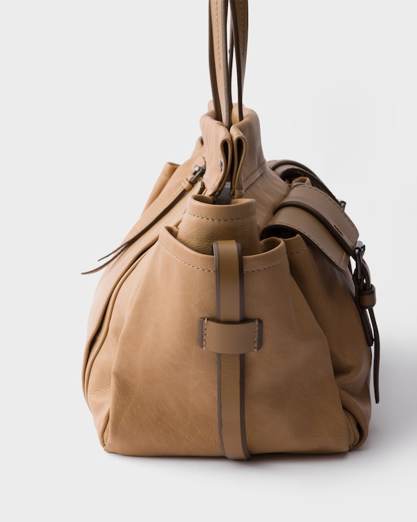 Prada Route large leather tote bag - Sand Beige Prada Route large leather tote bag - Sand Beige