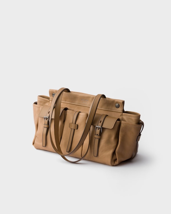 Prada Route large leather tote bag - Sand Beige Prada Route large leather tote bag - Sand Beige