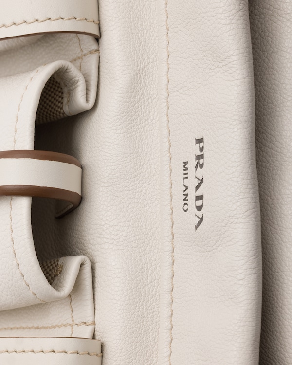 Prada Route large leather tote bag - Chalk White Prada Route large leather tote bag - Chalk White