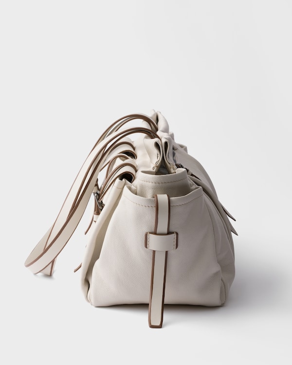 Prada Route large leather tote bag - Chalk White Prada Route large leather tote bag - Chalk White