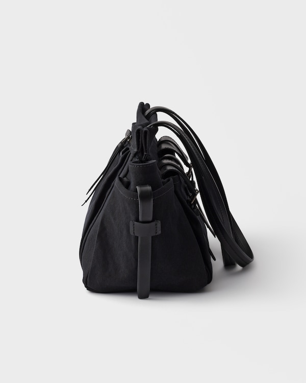 Bolso tote Prada Route grande de lona y piel - Negro Bolso tote Prada Route grande de lona y piel - Negro