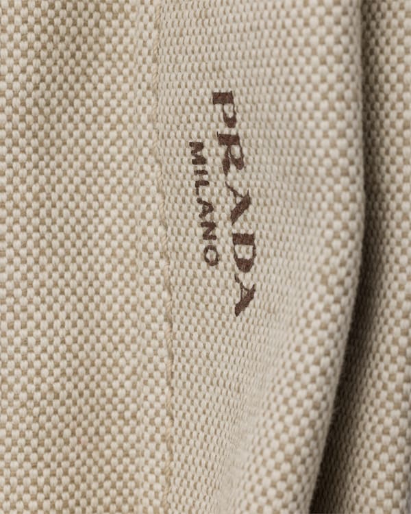 Bolso tote Prada Route grande de lona y piel - Natural Bolso tote Prada Route grande de lona y piel - Natural