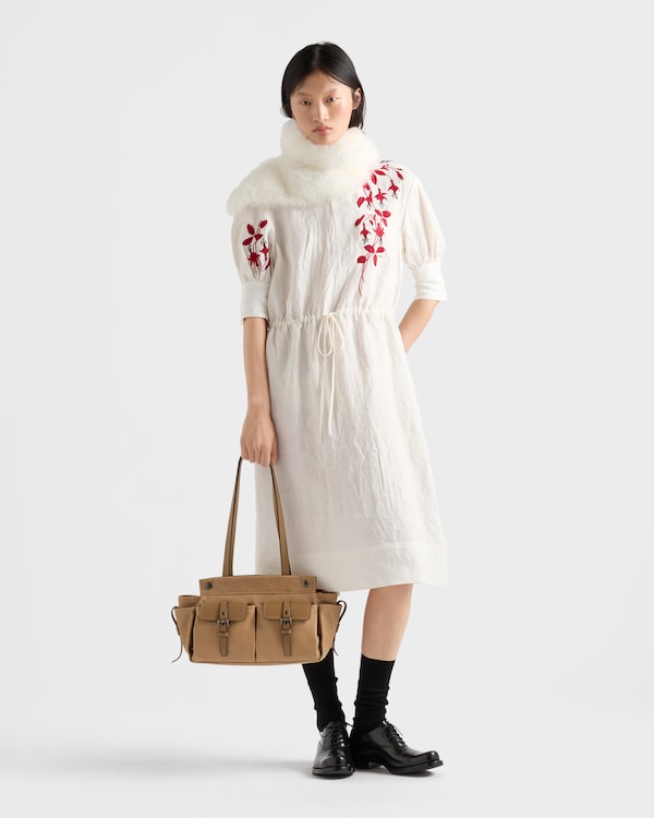 Prada Route medium leather tote bag - Sand Beige Prada Route medium leather tote bag - Sand Beige