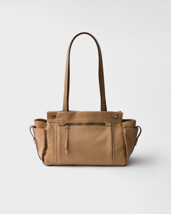 Prada Route medium leather tote bag - Sand Beige Prada Route medium leather tote bag - Sand Beige