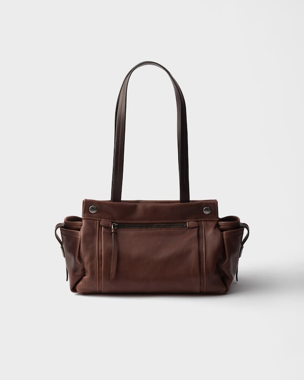 Prada Route medium leather tote bag - Cocoa Brown Prada Route medium leather tote bag - Cocoa Brown