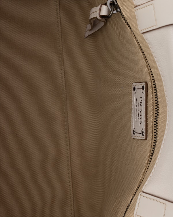 Bolso tote de piel Prada Route mediano - Blanco Calizo Bolso tote de piel Prada Route mediano - Blanco Calizo