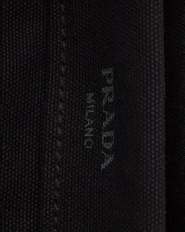 Medium canvas and leather tote bag - Black Medium canvas and leather tote bag - Black
