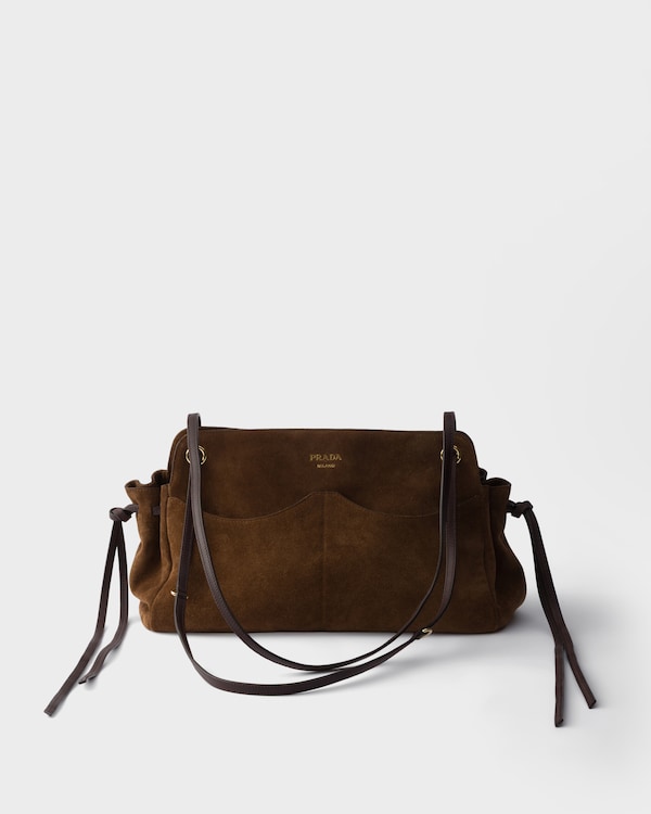 Prada Carry large suede tote bag - Cocoa Brown Prada Carry large suede tote bag - Cocoa Brown