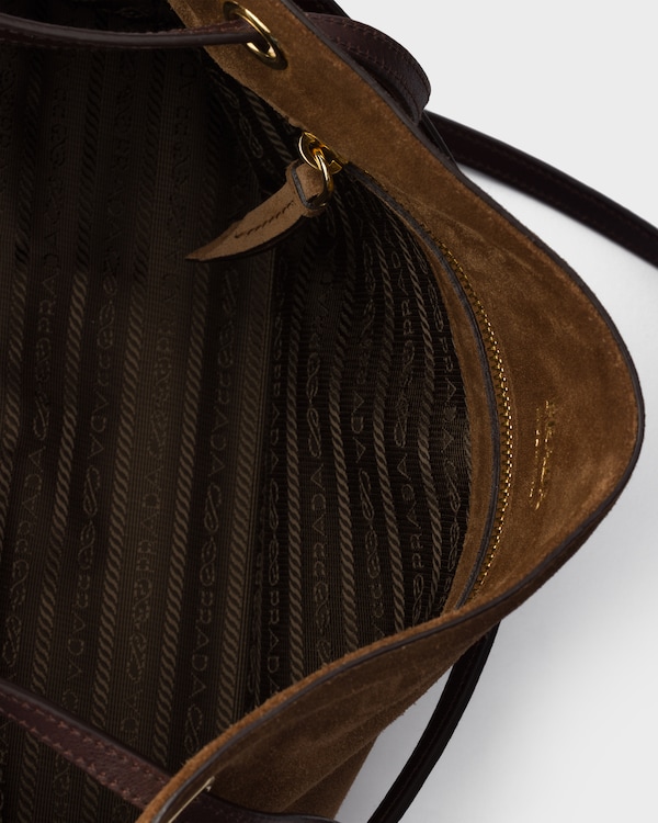 Prada Carry large suede tote bag - Cocoa Brown Prada Carry large suede tote bag - Cocoa Brown