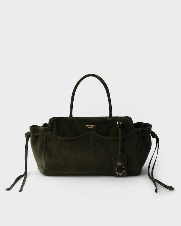 Prada Carry large suede bag - Forest Prada Carry large suede bag - Forest