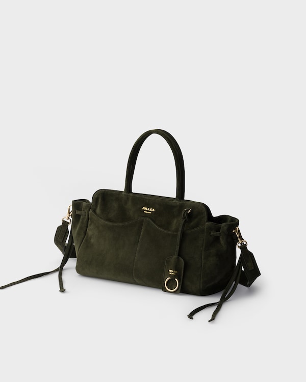 Prada Carry large suede bag - Forest Prada Carry large suede bag - Forest