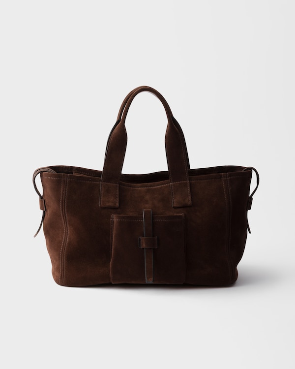 Prada Route large suede tote bag - Dark Brown Prada Route large suede tote bag - Dark Brown