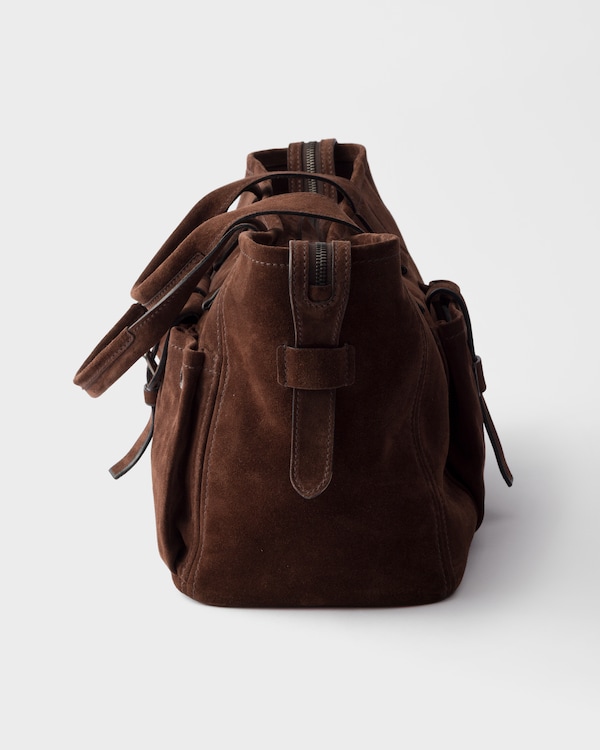 Prada Route large suede tote bag - Dark Brown Prada Route large suede tote bag - Dark Brown